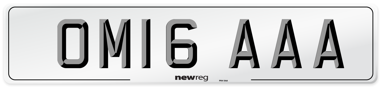 OM16 AAA Number Plate from New Reg